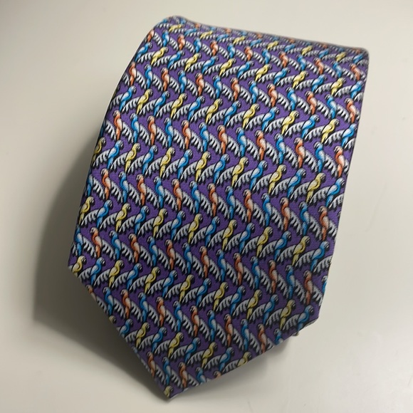Cremieux Men’s Tie Silk Parrots Print Multicolor - Picture 1 of 8